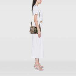 Pre Owned Gucci Brown Balenciaga The Hacker Project Small GG Supreme Web Jackie 1961