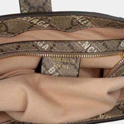 Pre Owned Gucci Brown Balenciaga The Hacker Project Small GG Supreme Web Jackie 1961