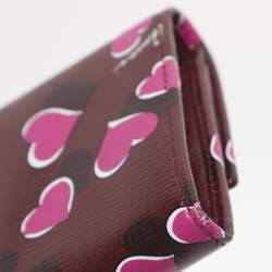 Pre Owned Gucci Multicolor Leather Heart Print Interlocking G Continental Wallet