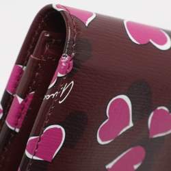 Pre Owned Gucci Multicolor Leather Heart Print Interlocking G Continental Wallet