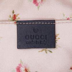 Pre Owned Gucci Blue Small GG Marmont Embroidered Matelasse Denim Crossbody