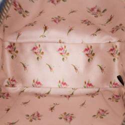 Pre Owned Gucci Blue Small GG Marmont Embroidered Matelasse Denim Crossbody