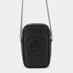 Pre Owned Gucci Blondie Chain shoulder Black Leather