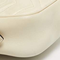 Pre Owned Gucci Off White Matelassé Leather Mini GG Marmont Camera Bag