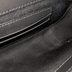 Pre Owned Gucci Black Leather GG Rubber-Effect Super Mini Bag