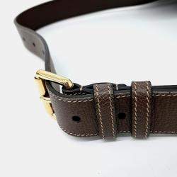 Pre Owned Gucci Brown Coated Canvas and Leather Ophidia GG Supreme Belt Bag