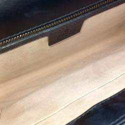 Pre Owned Gucci Black Leather Marmont Matelasse Clutch