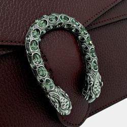 Pre Owned Gucci Burgundy Leather Dionysus Chain Shoulder Bag