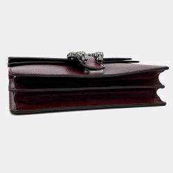 Pre Owned Gucci Burgundy Leather Dionysus Chain Shoulder Bag