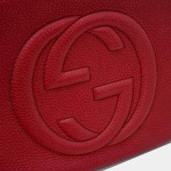 Pre Owned Gucci Red Leather Disco Bag