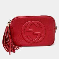 Pre Owned Gucci Red Leather Disco Bag