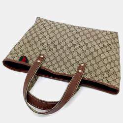 Pre Owned Gucci Beige Coated canvas Tote Bag