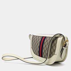 Pre Owned Gucci Beige Cream PVC Ophidia Supreme Shoulder Bag