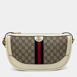 Pre Owned Gucci Beige Cream PVC Ophidia Supreme Shoulder Bag