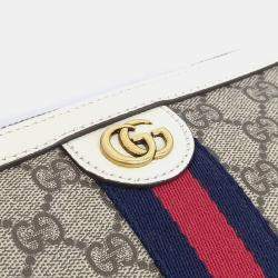 Pre Owned Gucci Beige Cream PVC Ophidia Supreme Shoulder Bag