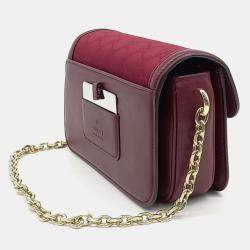 Pre Owned Gucci Red Canvas and Leather Go Small Shoulder Bag