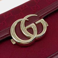 Pre Owned Gucci Red Canvas and Leather Go Small Shoulder Bag