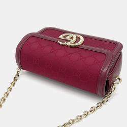 Pre Owned Gucci Red Canvas and Leather Go Small Shoulder Bag