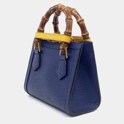 Pre Owned Gucci Blue Leather Diana Tote and Shoulder Bag