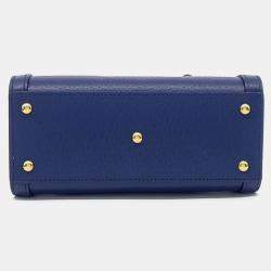Pre Owned Gucci Blue Leather Diana Tote and Shoulder Bag