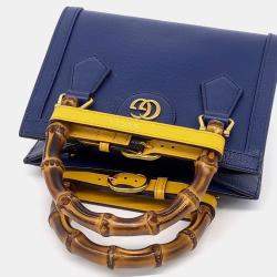 Pre Owned Gucci Blue Leather Diana Tote and Shoulder Bag
