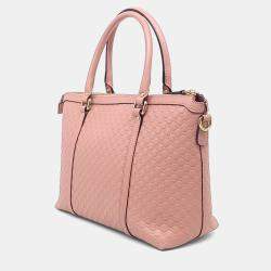 Pre Owned Gucci Pink Leather Micro Cimaline Tote and Shoulder Bag