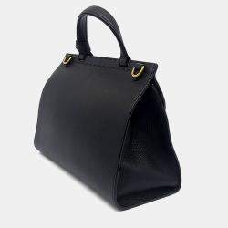 Pre Owned Gucci Black Leather GG Marmont Tote and Shoulder Bag