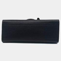 Pre Owned Gucci Black Leather GG Marmont Tote and Shoulder Bag