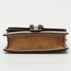 Pre Owned Gucci Beige/Brown GG Supreme Canvas and Suede Super Mini Dionysus Shoulder Bag