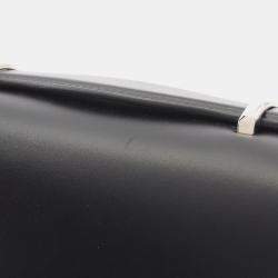 Pre Owned حقيبة غوتشي ساتشل غي جي جلد صغيرة سوداء