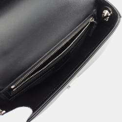 Pre Owned حقيبة غوتشي ساتشل غي جي جلد صغيرة سوداء