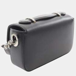 Pre Owned حقيبة غوتشي ساتشل غي جي جلد صغيرة سوداء