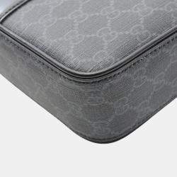 Pre Owned Gucci Black Large GG Supreme Web Tote