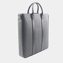 Pre Owned Gucci Black Large GG Supreme Web Tote