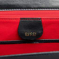 Pre Owned Gucci Black Calfskin Bamboo Night