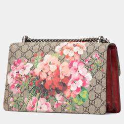 Pre Owned Gucci Beige Brown Small GG Supreme Blooms Dionysus Shoulder Bag