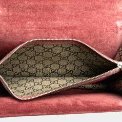 Pre Owned Gucci Beige Brown Small GG Supreme Blooms Dionysus Shoulder Bag