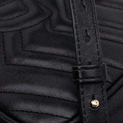 Pre Owned Gucci Black Small GG Marmont Matelasse Leather Crossbody