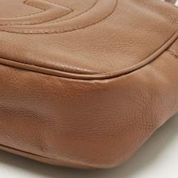 Pre Owned Gucci Brown Leather Soho Disco Camera Crossbody Bag