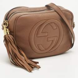Pre Owned Gucci Brown Leather Soho Disco Camera Crossbody Bag