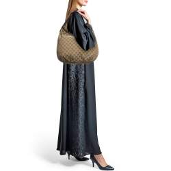 Pre Owned Gucci Beige/Brown GG Canvas and Leather Pelham Hobo