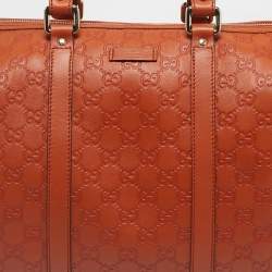 Pre Owned Gucci Orange Guccissima Leather Medium Joy Boston Bag