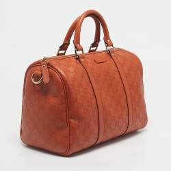 Pre Owned Gucci Orange Guccissima Leather Medium Joy Boston Bag