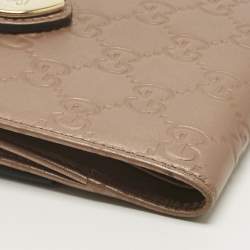 Pre Owned Gucci Beige Guccissima Leather Lovely Heart French Wallet