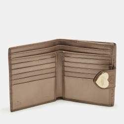 Pre Owned Gucci Beige Guccissima Leather Lovely Heart French Wallet