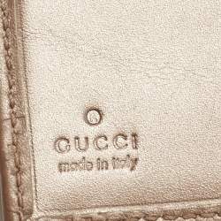 Pre Owned Gucci Beige Guccissima Leather Lovely Heart French Wallet