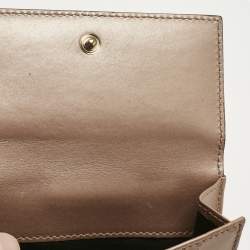 Pre Owned Gucci Beige Guccissima Leather Lovely Heart French Wallet