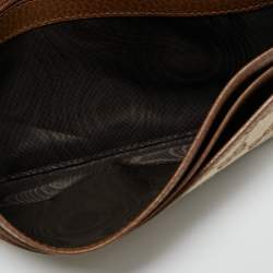 Pre Owned Gucci Beige GG Canvas Flap Continental Wallet