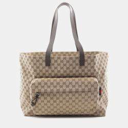 Pre Owned Gucci Brown GG Canvas Maxi Tote