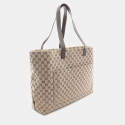 Pre Owned Gucci Brown GG Canvas Maxi Tote